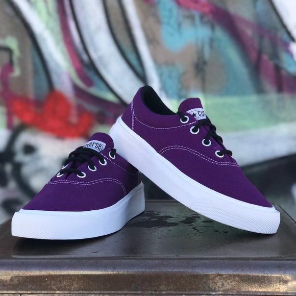 W Converse Skid Grip OX Nightfall Violet Sneakers - Picture 8 of 8